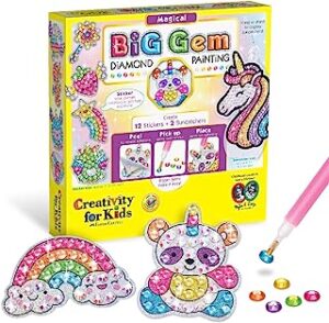 Creativity for Kids Big Gem Diamond Painting Kit - Create Your Own Magical Stickers and Suncatchers - Diamond Art for Kids, Multi-color, 1 Count (Pack of 1)